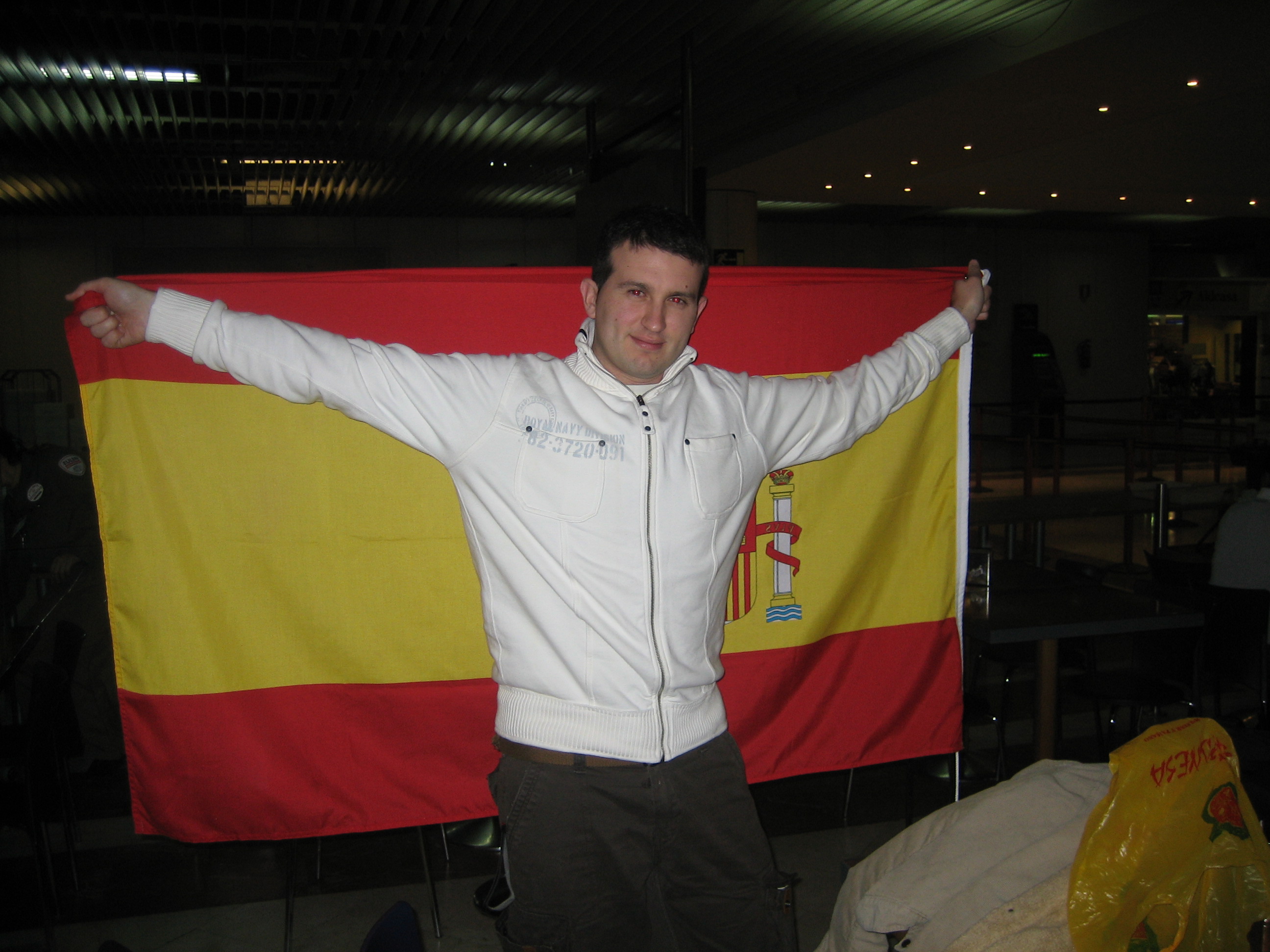 Minutos antes de despegar hacia Japón